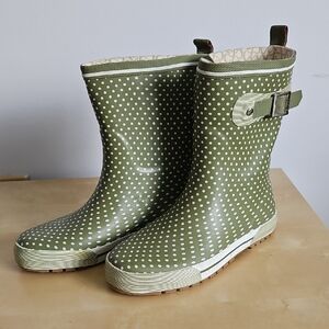 Chooka Olive Polka Dot Rain Boots For Women